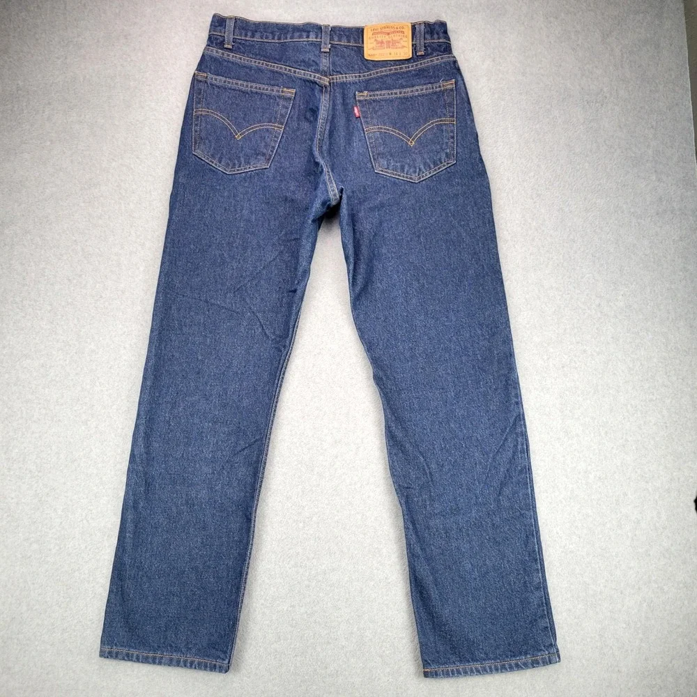 Levi's 505 Regular Fit Jeans Men Fit 32x30 Dark Indigo Straight Leg Vintage 90s